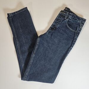 Vintage LEI Jeans Juniors Size 7 Dark Wash Button Fly High Rise Skinny Denim